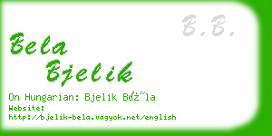 bela bjelik business card